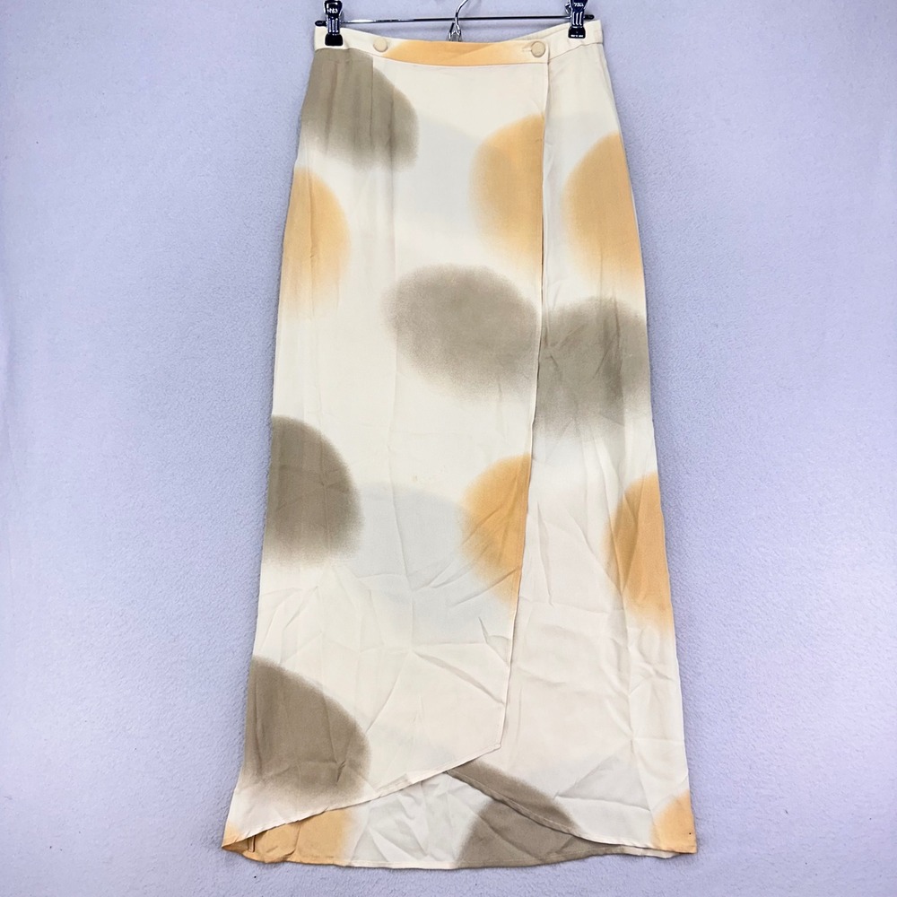 Vintage Maxi Silk Skirt size 5 Tan/Brown Long Whimsygoth Boho‎ Fairycore
